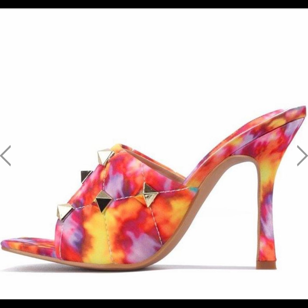 NWB multi colored mules